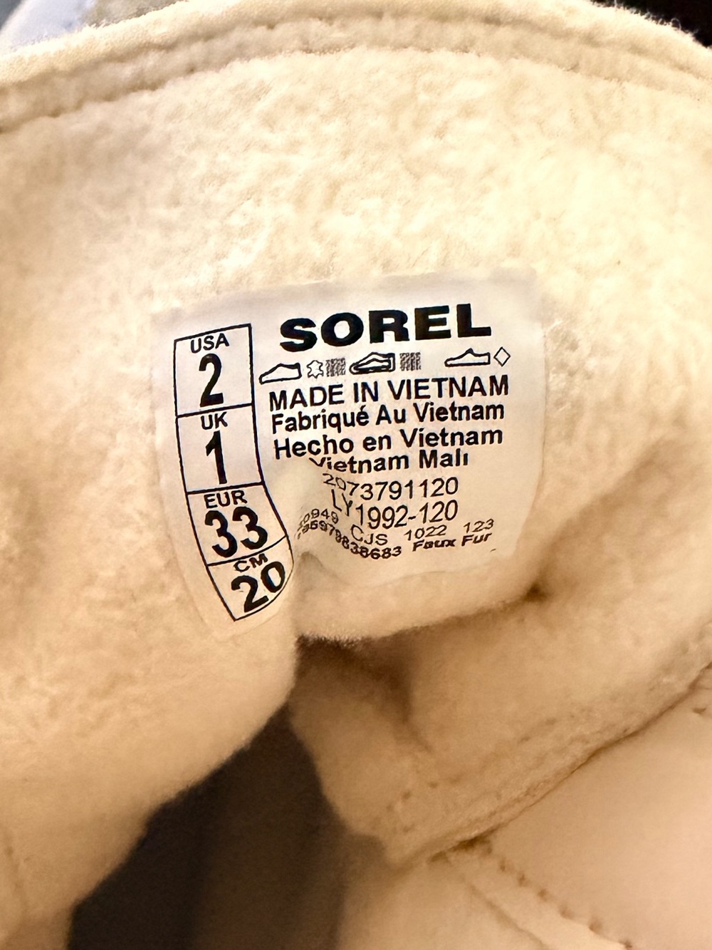 SOREL Kids' Explorer Waterproof Lace-Up Light Purple/Cream Winter Boots Size 2 - Picture 9 of 9